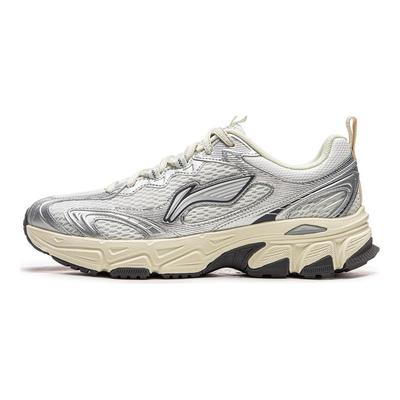 Li Ning Cushioning Abrasion Resistant Breathable Low Top Running Shoes Women's Chalk Gray ARXW024-2