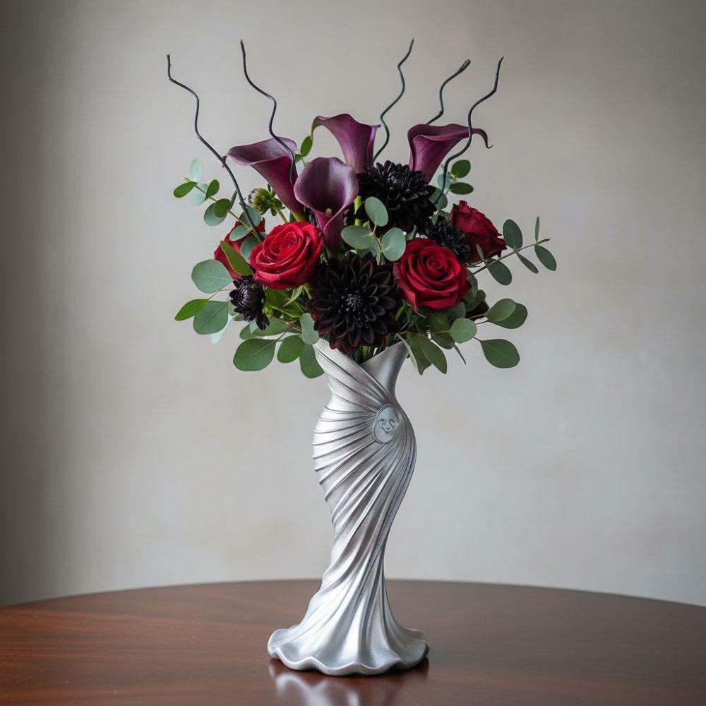 Twisted Design 3D Printed Flower Vases Gown-Shaped Decorative Vase Office Tabletop Ornaments