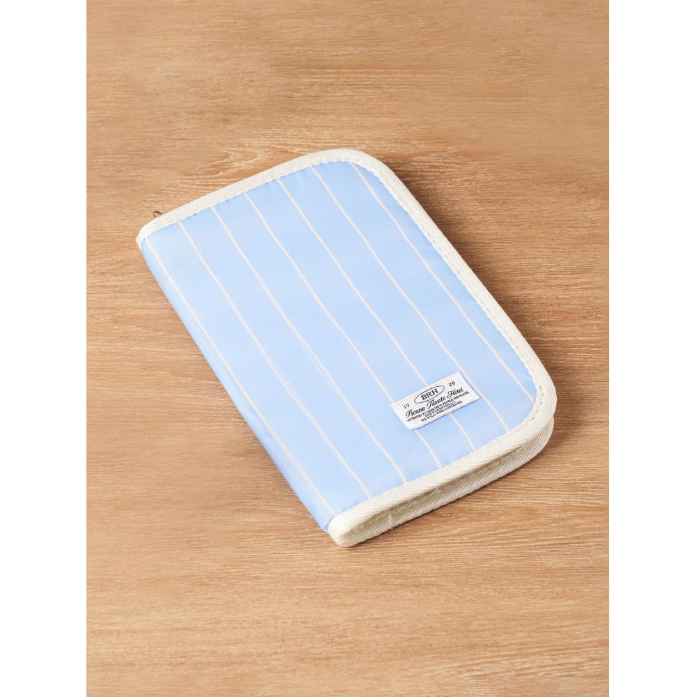Daiso Stripe Travel Pouch With Wallet Blue
