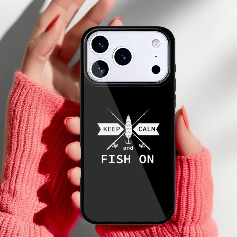 Keep Calm and Go Fishing Phone Case for iPhone 17 16 15 14 13 Pro Max Back Cover for 12 11 Pro Coque