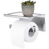 Toilet Paper Holder Wall Mounted Toilet Paper Holder With Shelf Paper Roll Holder Drill Free Set Suitable for Bathroom Toilet Kitchen