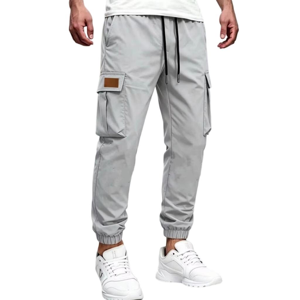 Men's Tapered Cargo Pants with Multi-Pockets Casual Athletic Joggers for Wear