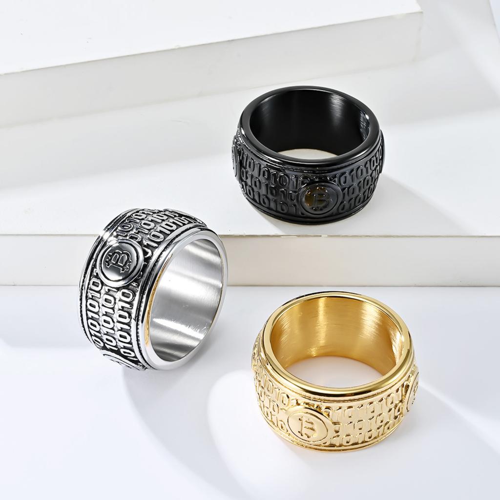 Titanium Steel Frosted Ring Personalized Cross Checkered Fashion Couple Ring