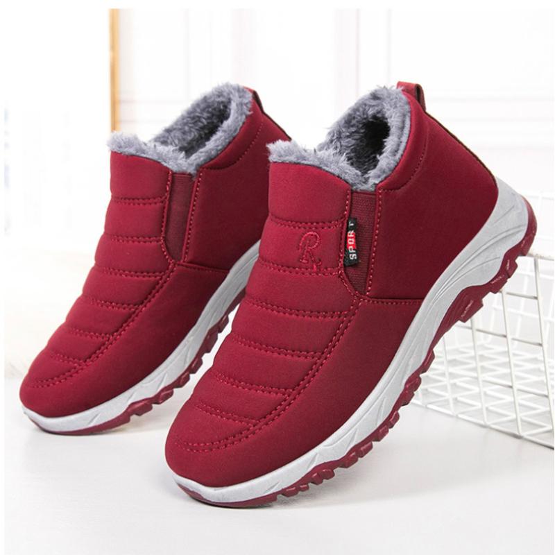 Cotton Shoes with Winter Fleece and Thick Snow Boots for Middle-aged and Elderly People, Short Boots for Warmth