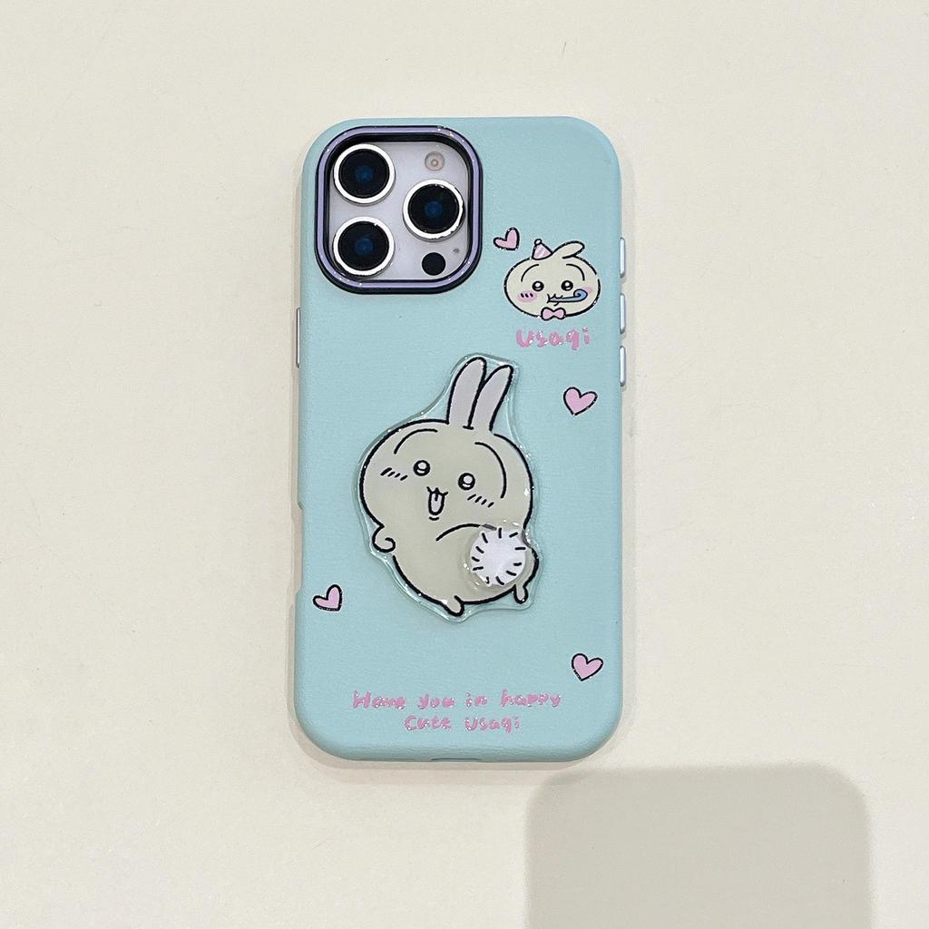 Custodia Rotante a Tre in Uno Cartone Animato da Ragazza per iPhone 11/12/13/14/17 Pro Max