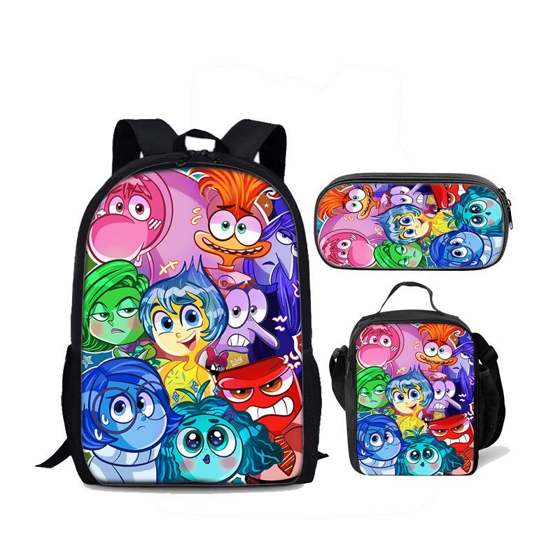 Insideout Student 17-Inch School Bag Ice Pack Three-Piece Mind Team Backpack Set