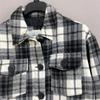 Mevin's Plus Size Women's Clothing Mid Length Long Length Gingham Shirt Jacket Sweatshirt Plaid Shacket