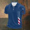 Men's Casual Independence Day Printed Neck Short Sleeve T-Shirt
