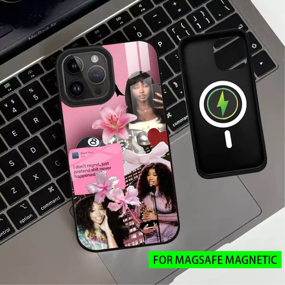 Cool Singer S-SZA-SZA-S Phone Case For iPhone17,16,15,14,13,12,11 Plus,Pro Magnetic For Magsafe Wireless Charging