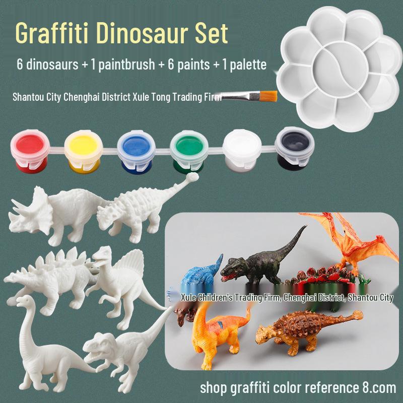 DIY Dinosaurier-Modell Malset für Kinder - Kreatives Graffiti-Spielzeug für Jungen und Mädchen