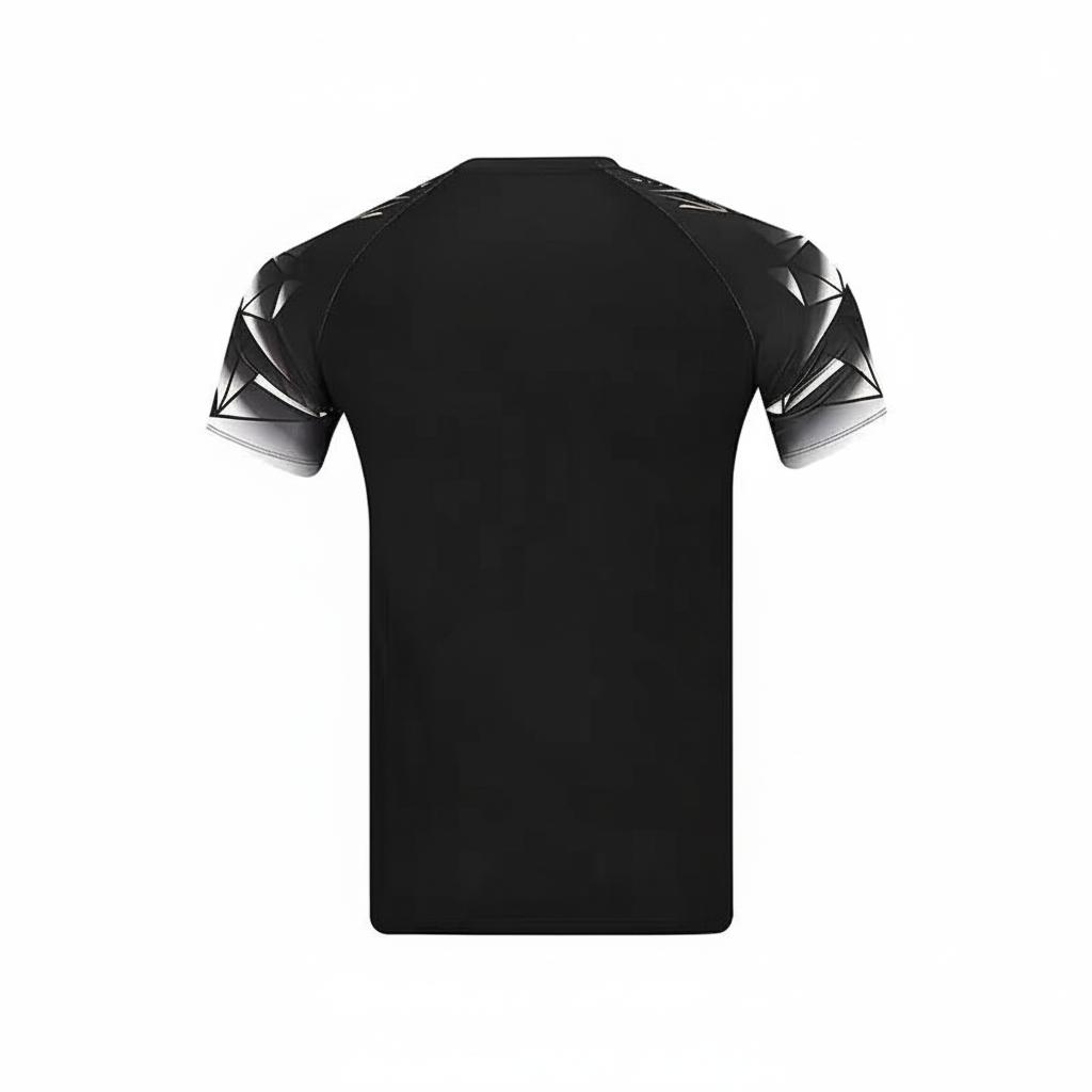 Li Ning International Team Competition Series Sports Casual Minimalist Color Block Short Sleeve Badminton Shirt Unisex Tops Black AAYV021-1