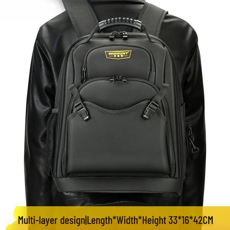 Multifunctional Canvas Tool Backpack for Electricians and Woodworkers