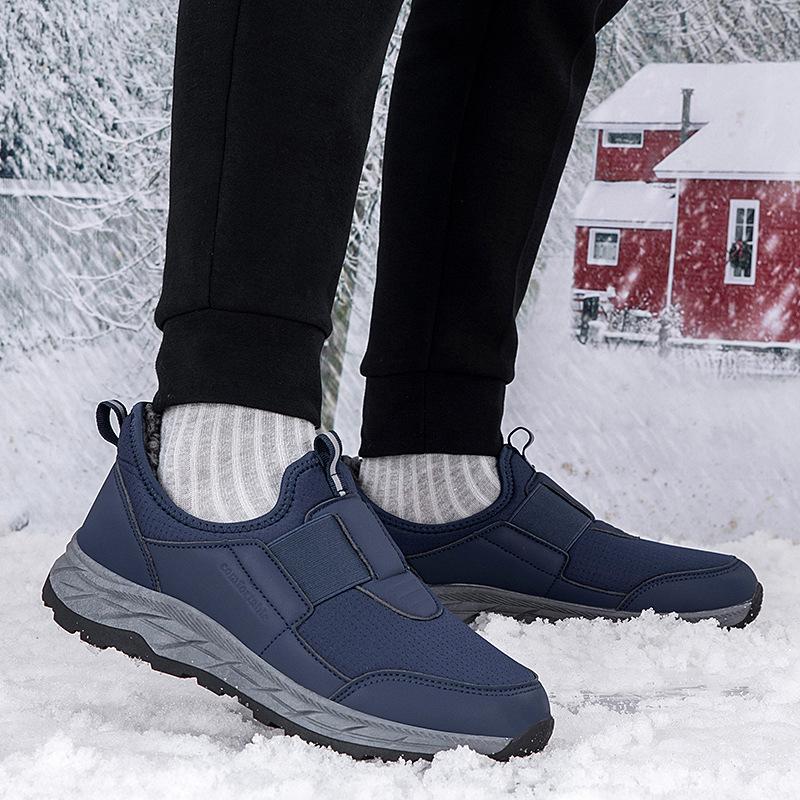 2025 winter elderly shoes fleece thickened cotton shoes mother shoes fleece one pedal sports shoes middle-aged and elderly walking shoes