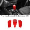 3x Red Center Inner Gear Shift Knob Head Cover for Jeep Cherokee 19+ Accessories