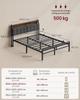 VASAGLE Bed Frame 140 x 190 cm with 2 Drawers, LED, Charging Station