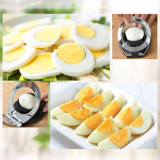 Egg Slicer 2 Modes High Hardness Rust-proof Uniform Thickness Ergonomic Handle 2 In 1 Egg Cutter Kitchen Gadget