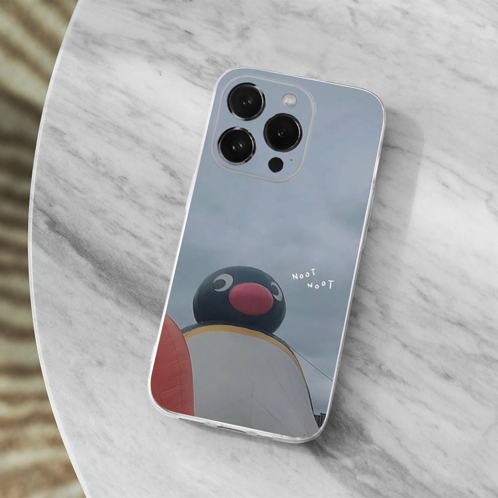 Cute Animal P-Pingu Penguin Case For iPhone Max,13,XR,SE,12,15,Pro,17,Plus,11,14,16,X,XS,Mini Transparent Soft Cover