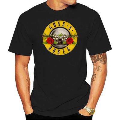 Camiseta Camiseta Hombre Tops Hombre Camiseta de Algodón Verano Camiseta Guns N Roses Logo de Bala Negro Gráfico para Hombre