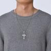 Mprainbow Mens Ethnic Celtic Cross Necklaces, Waterproof Stainless Steel Viking Knot Pendant with Box Chain,Prayer Faith Collar
