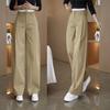 Trendy 2025 Wide-Leg High-Waisted Cargo Pants: Casual Slimming Long Pants for Spring and Autumn
