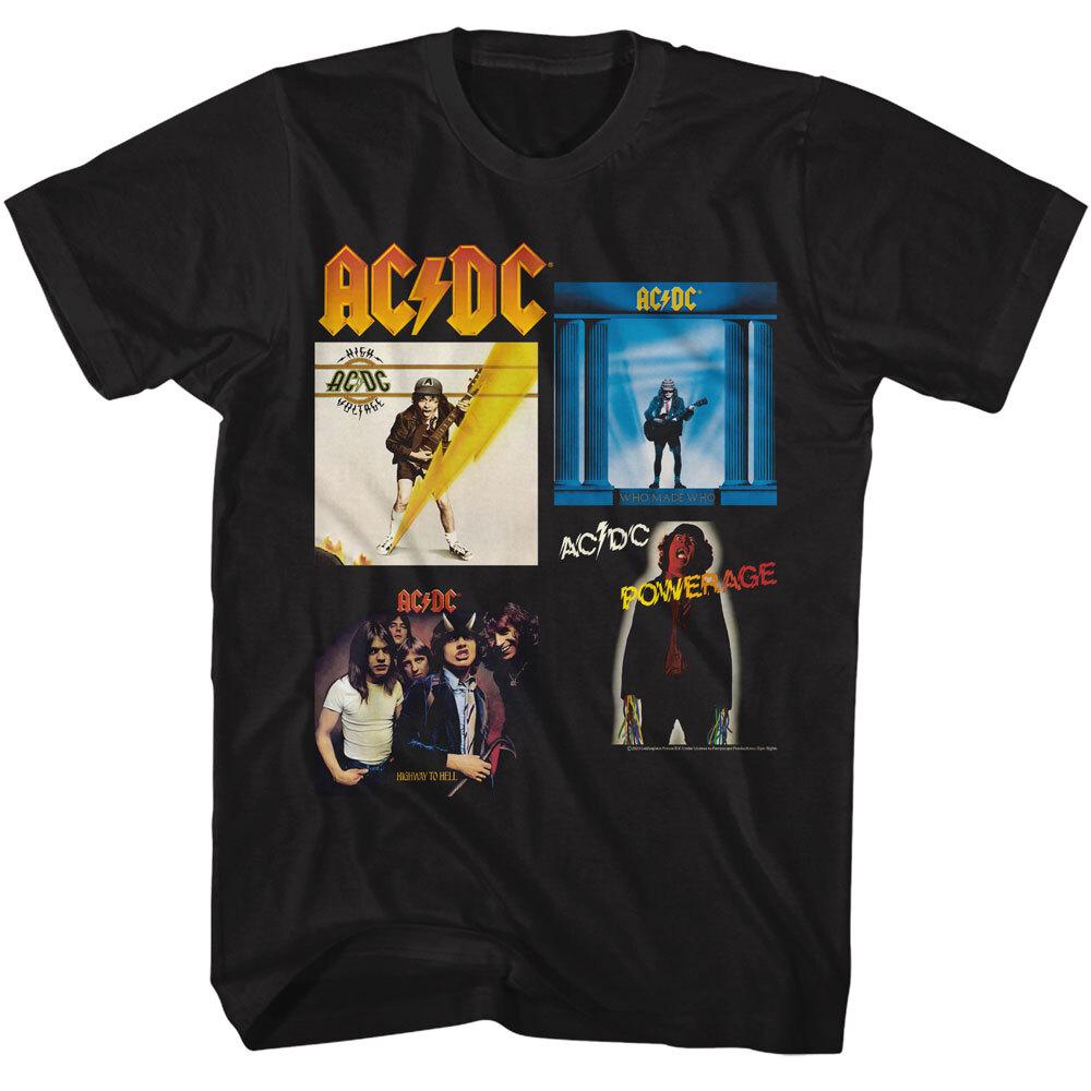 ACDC 4 Different Album Covers Men s T Shirt Unisex T-Shirt L