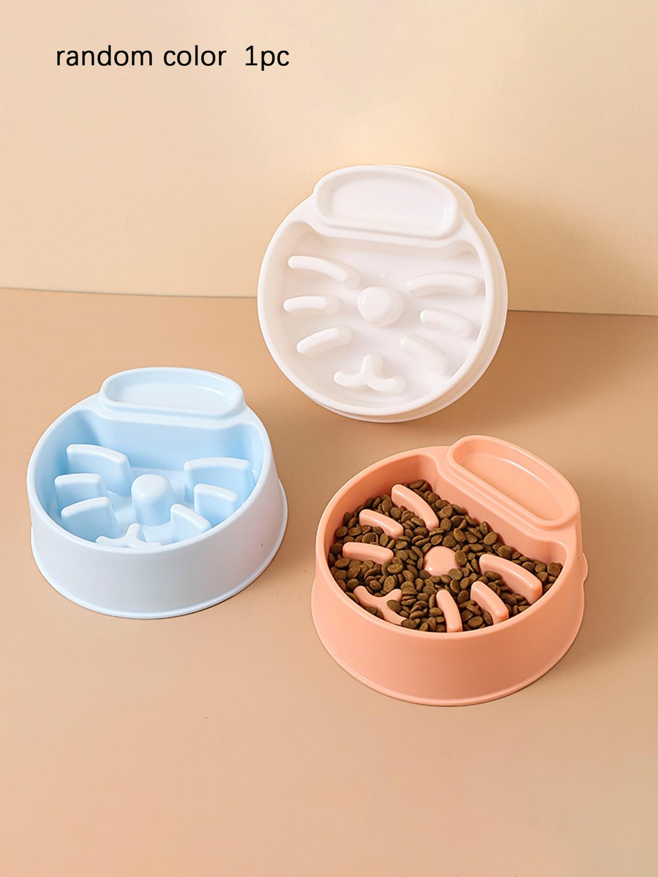 

1 шт.- Миска для медленного кормления домашних животных, миска-пазл для кошек и собак против удушья, пластиковый противоскользящий таз для медленного кормления собак - случайный S