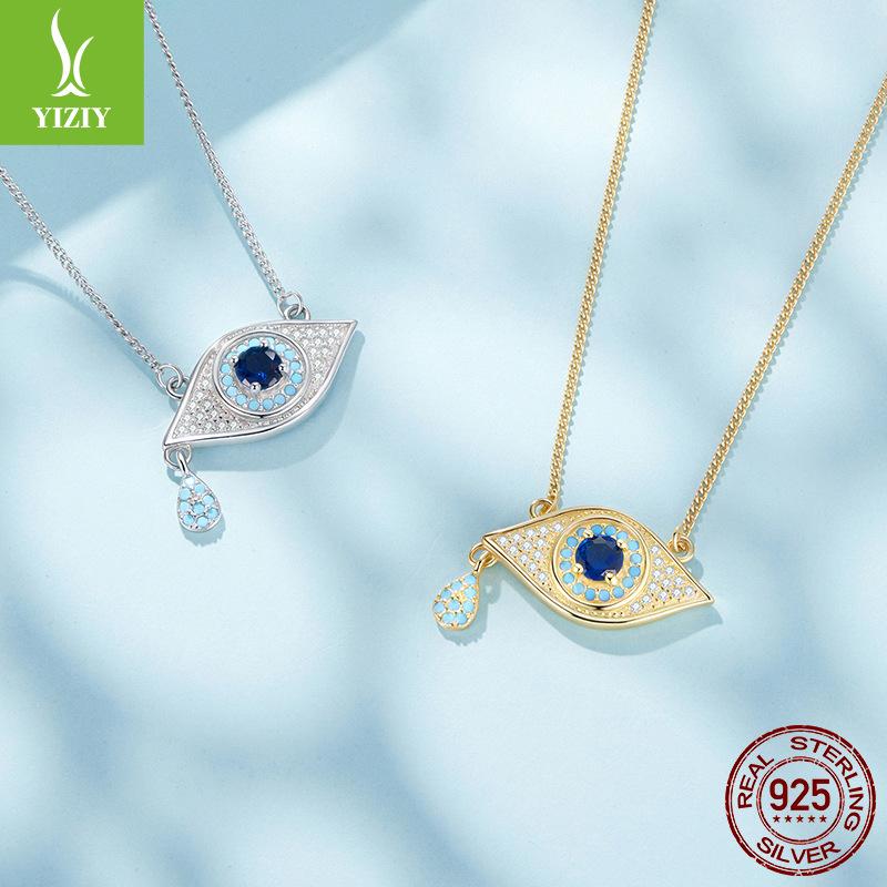 Popular Devil'S Eye Necklace Men'S And Women'S Cross-Border Fashion S925 Sterling Silver Necklace