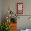 Nordic Ins-Style Rectangular Wavy Dressing Desktop Makeup Mirror Wall Bathroom Bedroom Entrance Mirror