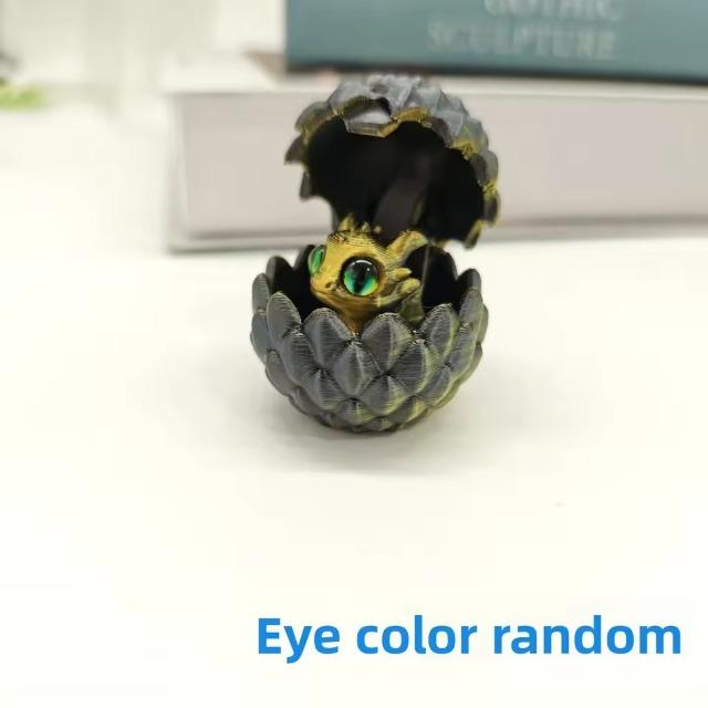 3D Printed Dragon Egg with Baby Dragon Inside - Mini Decorative Figurine for Home & Desktop Ornament, Kids Birthday Gift