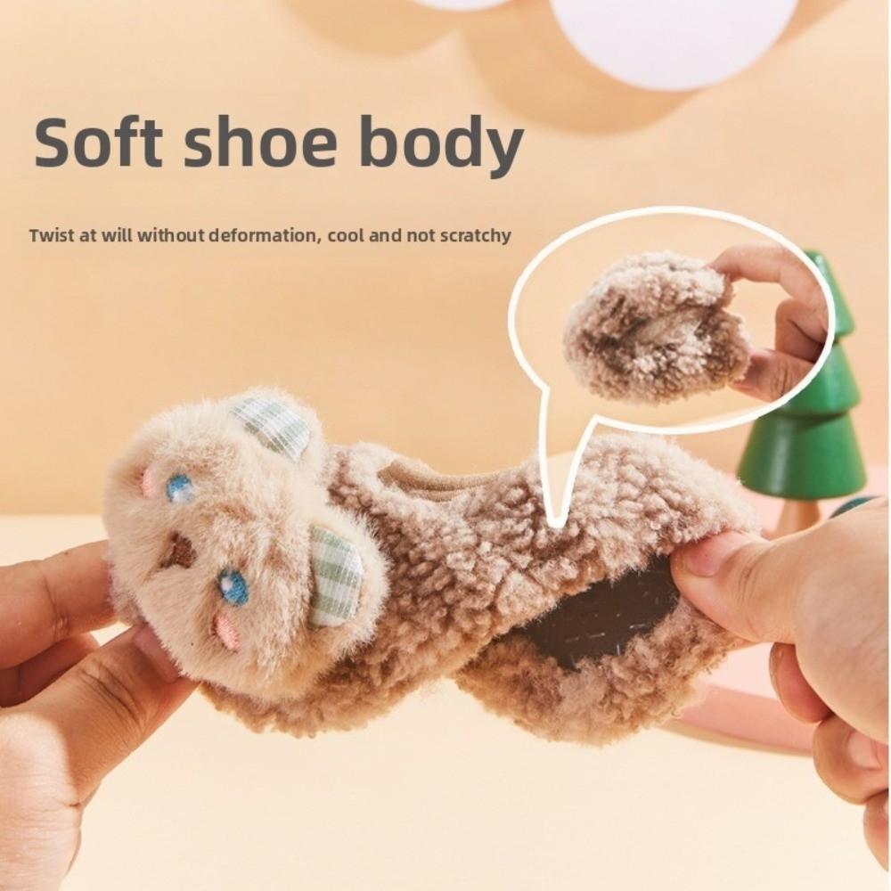 Thickened Kids Plush Slippers Cartoon Indoor Home Slippers New Baby Floor Socks  Indoor Use