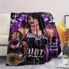 1PC Rhea Ripley Print Flannel Blanket, High quality All Seasons, Home Decor, Warmth and Comfort, Perfect for Christmas Gifts