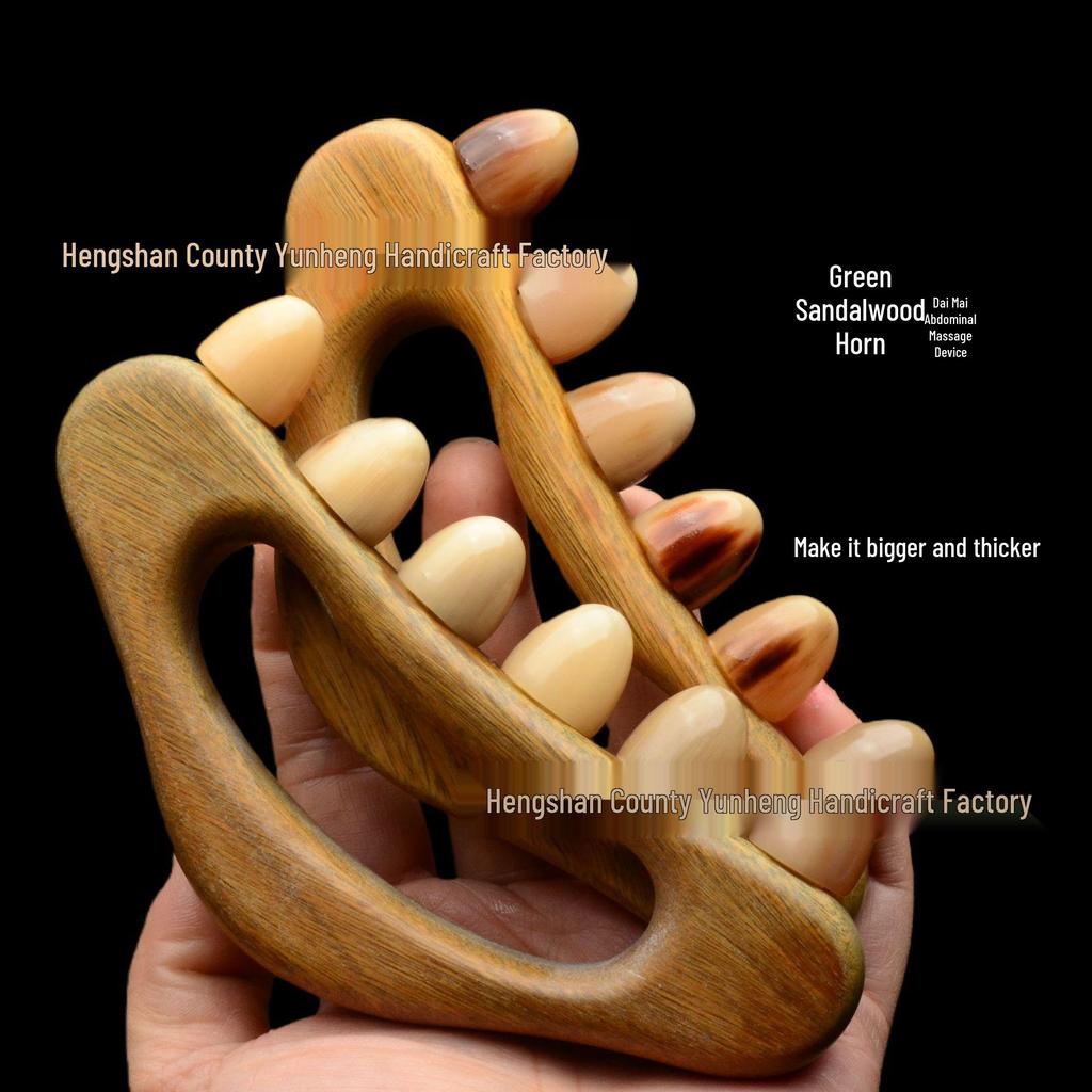 Green Sandalwood Meridian Massage Brush for Full Body Use