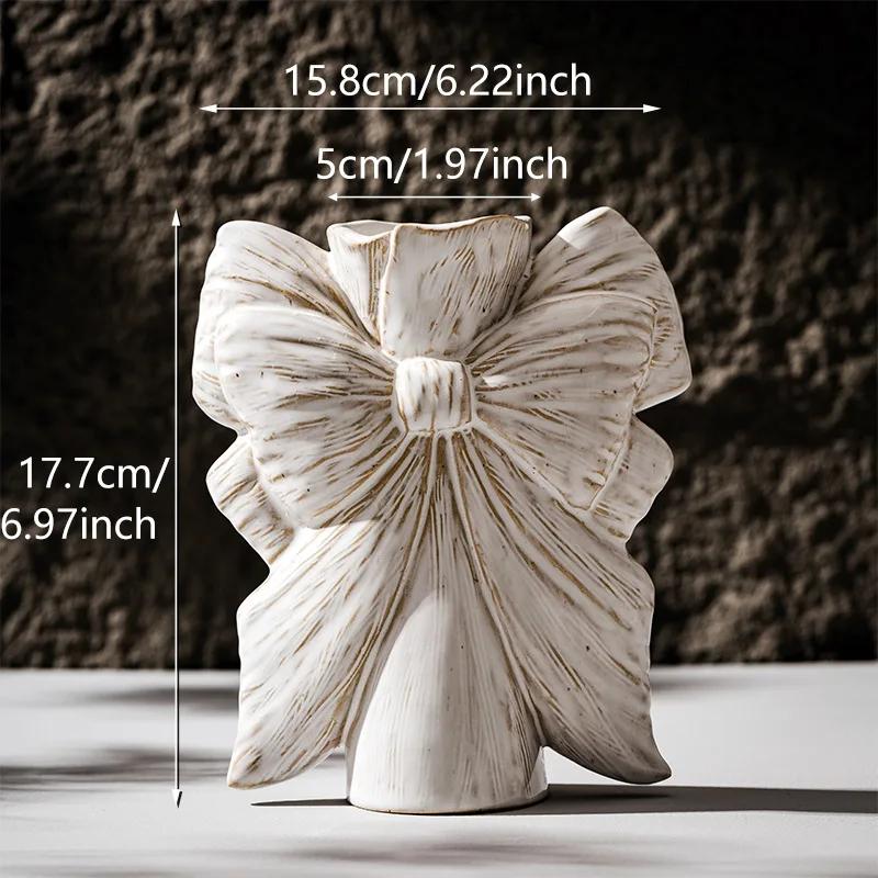 Керамическая ваза-бант Гидропонная ваза Ваза для сухих цветов Цветочная композиция Настольная декоративная цветочная посуда Декор для дома Поделки