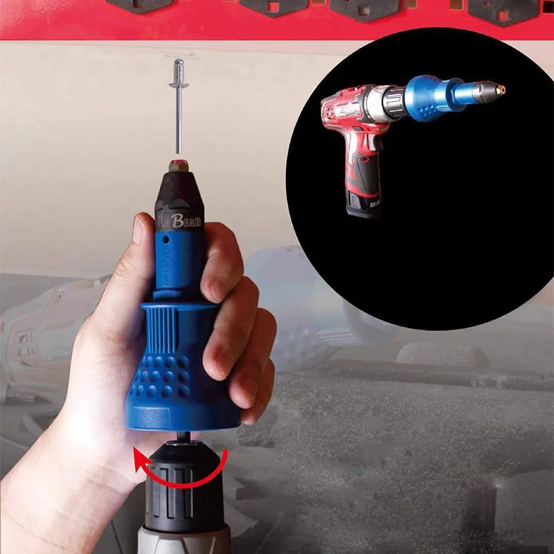 Riveting Drill Adapter Electric Pull Rivet Nut Gun Conversion Adapter Cordless Rivet Adaptor Nut Tools Riveting Drill Adapter