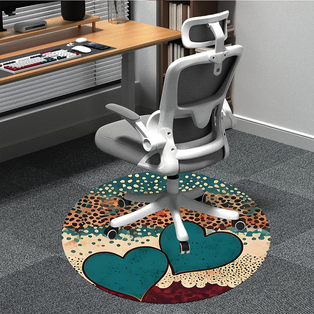 

1pc Heart Nature Office Round Area Rug, Indoor Mat Suitable ForOffice, Under Office Chairs Bedroom Living Room Home Decor, Room Decot093 80cm by 80cm