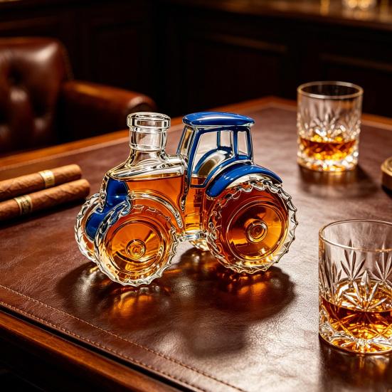 Butelka Whiskey w Kształcie Traktora, Pojemnik na Whiskey w Kształcie Pojazdu, Dekoracyjny Karafka do Wina Kieliszek Liquory do Domu Kuchni Baru