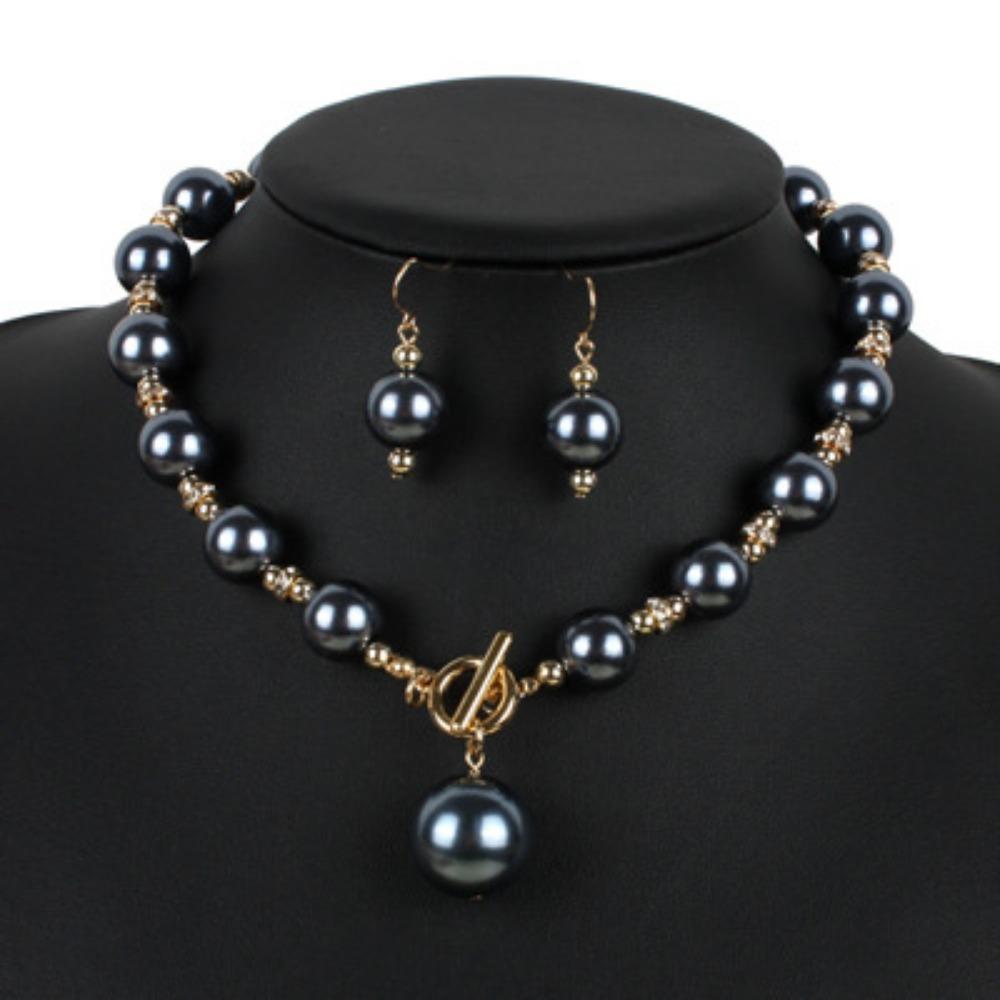European and American Simple Diamond-encrusted Imitation Pearl Necklace Atmospheric Short Collarbone Chain Necklace