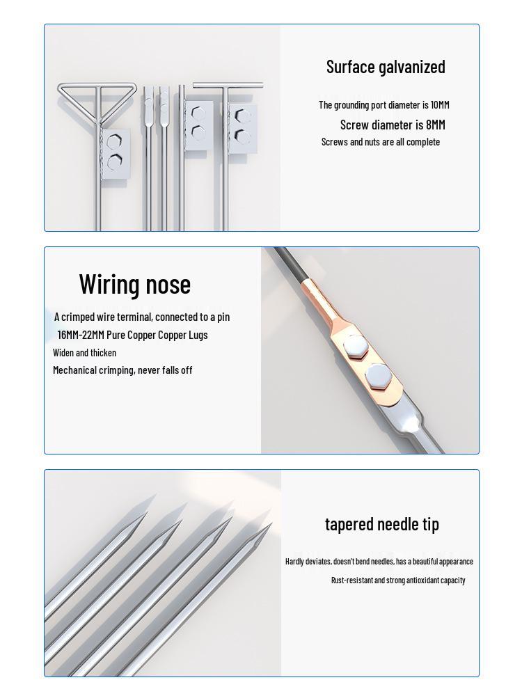 Verzinkte Blitzableiter-Erdungselektrode und Spitze