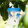 Outdoor Solar Wasp Trap, Hanging Waterproof Hornet Trap Bucket, Reusable Yellow Jacket Trap with LED Light, Wasp Catcher for Garden Patio Backyard