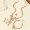 24k Gold-Plated Dubai Jewelry Set: Necklace, Bracelet, Earrings, and Ring for Women