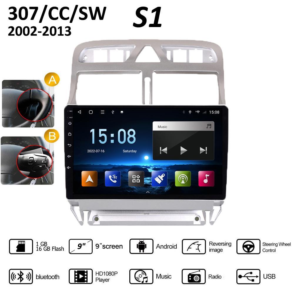 Car Radio Android GPS Navigation Player For Peugeot 307 307CC 307SW 2002-2013 Multimedia Stereo WiFi Video 2din 2 DIN 1+16GB