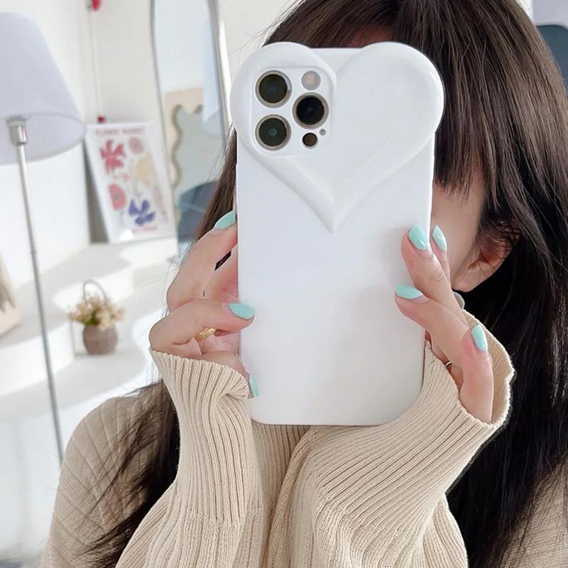 

Love Heart Protect Lens Phone Cases For IPhone 17 16 15 14 13 12 11 Pro Xs Max XR 7 8 Plus SE2/SE3 TPU Shockproof Back Cover For i7 i8 iSE2 iSE3