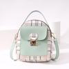 Women's backpack 20 new plaid contrasting color lock shoulder small backpack fashion casual mobile phone bag gift bag