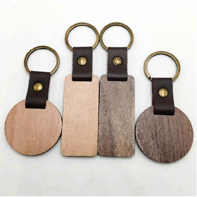 10Pcs Personalized Wooden Keychain Vintage Car Key Accessory Engraving Keyring
