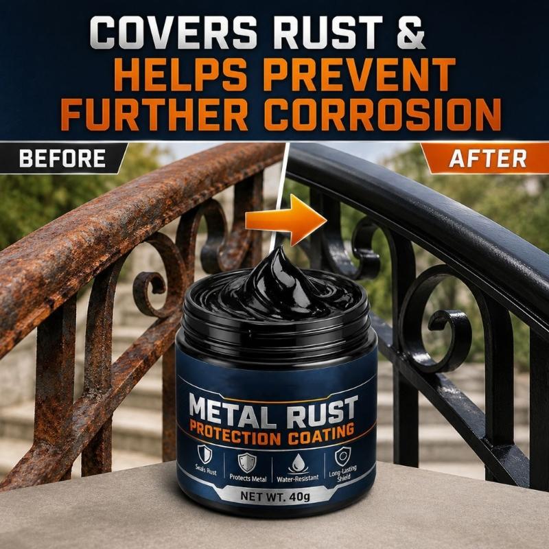 Metal Rust Protection Paste and Railing Care Paste, Wipe On Metal Protection Coating for Home Tool Maintenance