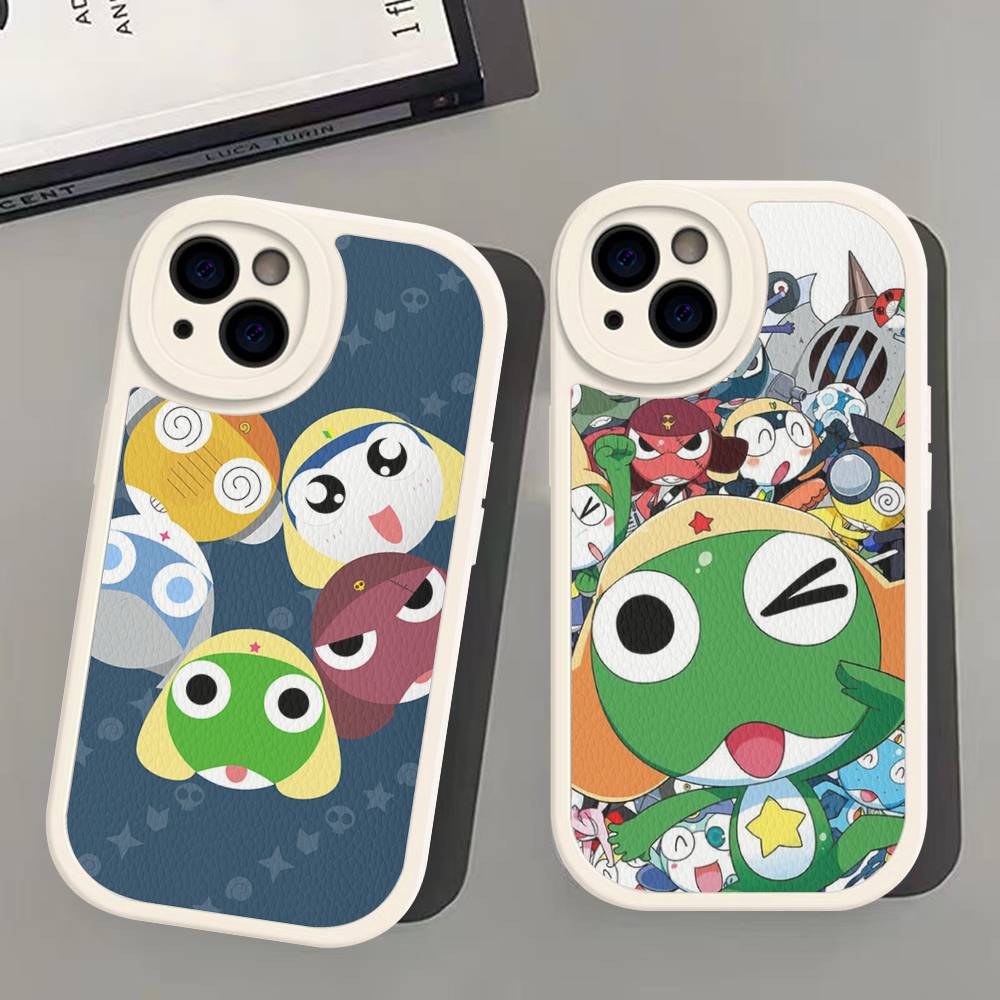 Keroro Frog Cool Gunsou Sergeant Phone Case For IPhone 16 15 14 13 12 11 Pro Max Plus Leather Shockproof Cover