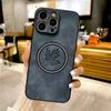 Retro Leather Maple Leaf Case For iPhone 16 15 14 13 12 11 Pro Max Plus iPhone15 iPhone14 ProMax For Magsafe Magnetic Charge Covers