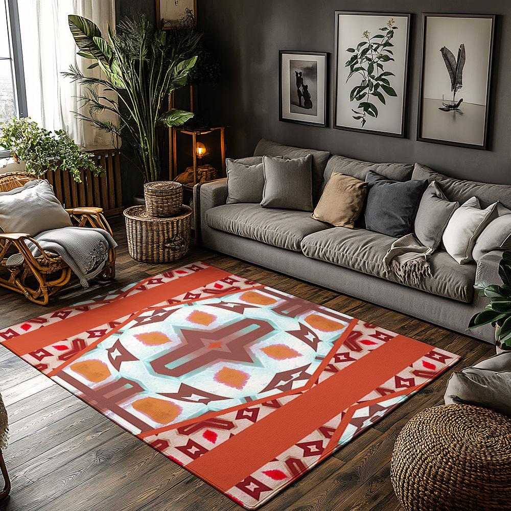 Vintage Southwestern Area Rug Non-Slip Doormat Floor Mat Indoor Outdoor Decor Rustic Home Accent Farmhouse Entryway Welcome Mat 60x90cm