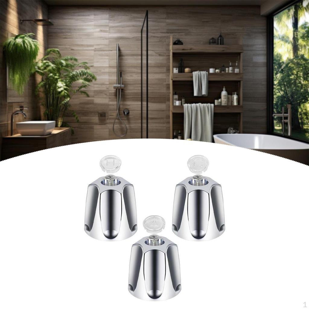 3 kusy Náhradní sprchové knoflíky pro vanové baterie, Snadná instalace, s teplou a studenou vodou