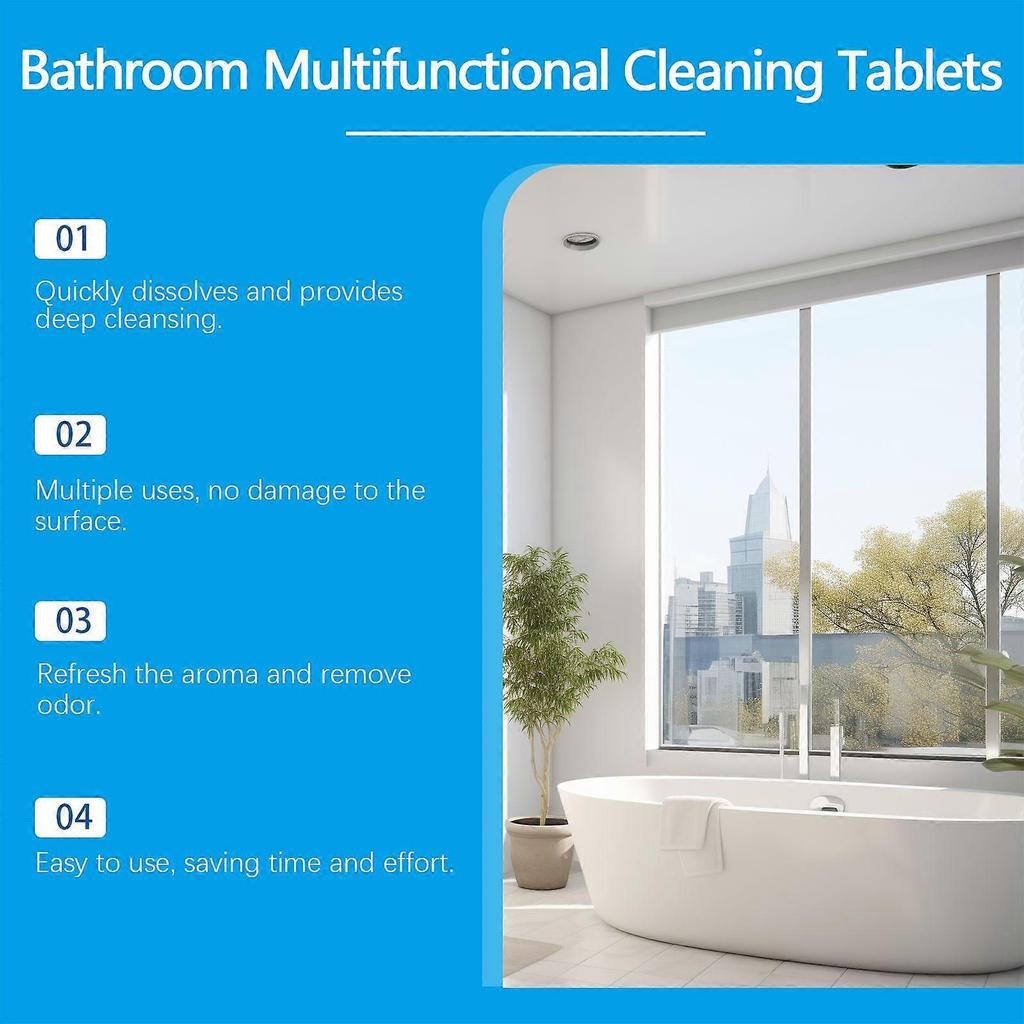 Bathroom Effervescent Cleaning Tablets for Sink, Tub & Glass Descaler, Degreaser & Deodorizer Dissolves Quickly for Deep Cleaning (Pack)